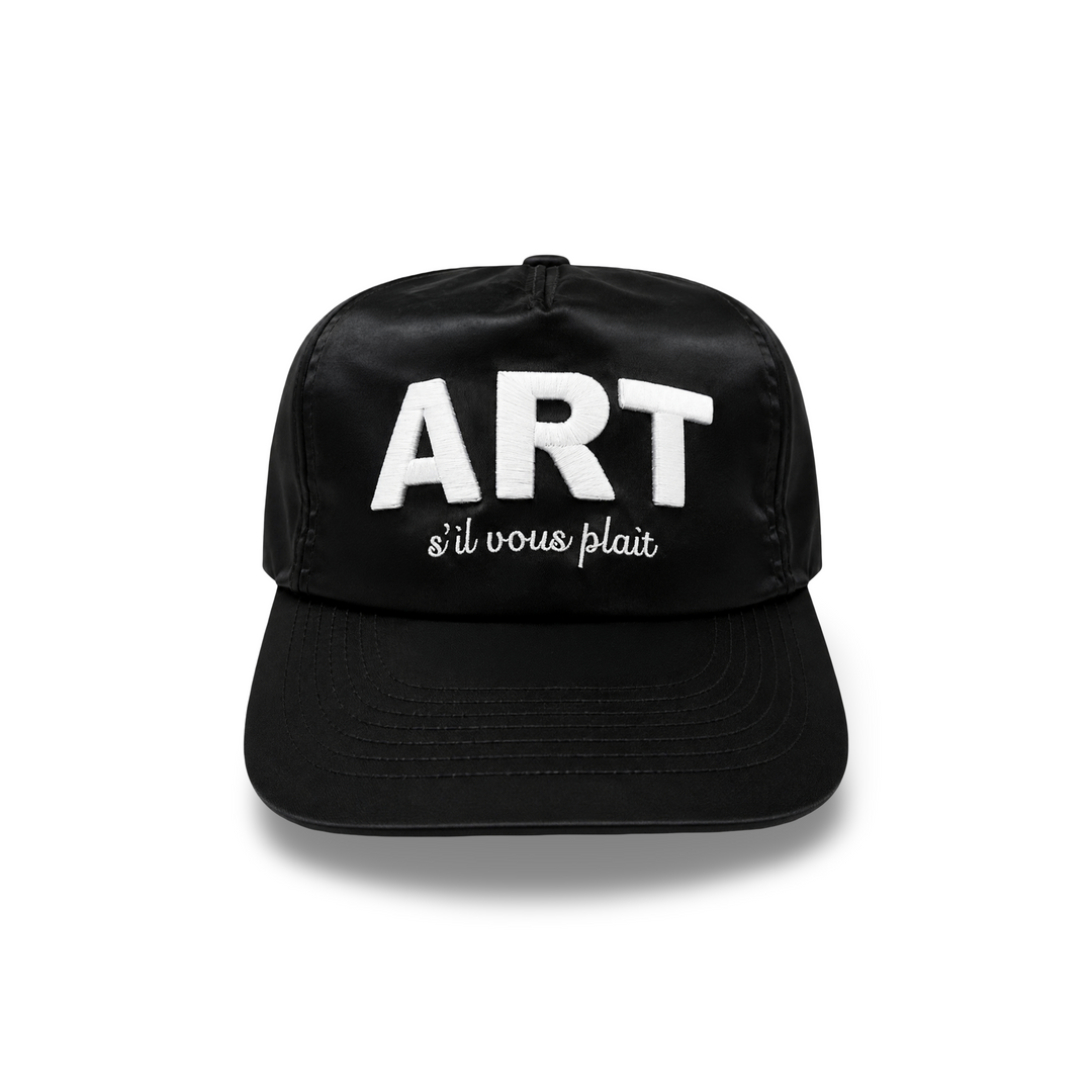 BLACK SILK ART S’IL VOUS PLAIT HAT
