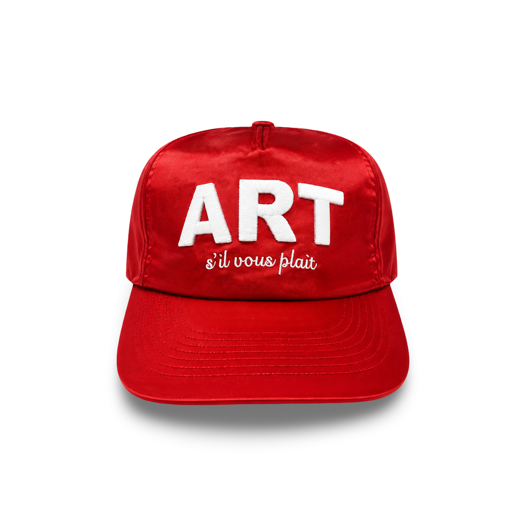 RED SILK ART S’IL VOUS PLAIT HAT
