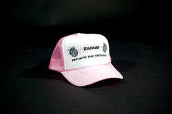 FREQUENCY TRUCKER HAT PINK/WHITE