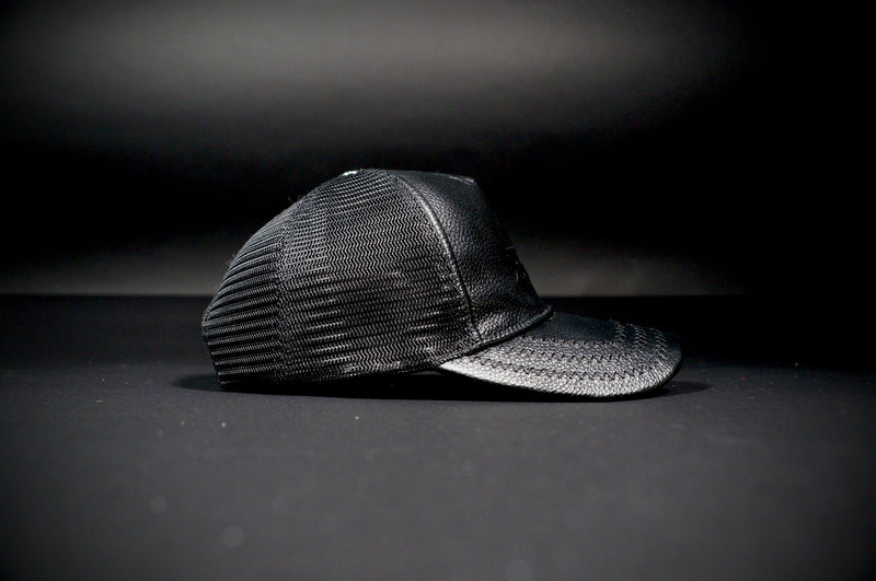 TAJI LEATHER TRUCKER HAT